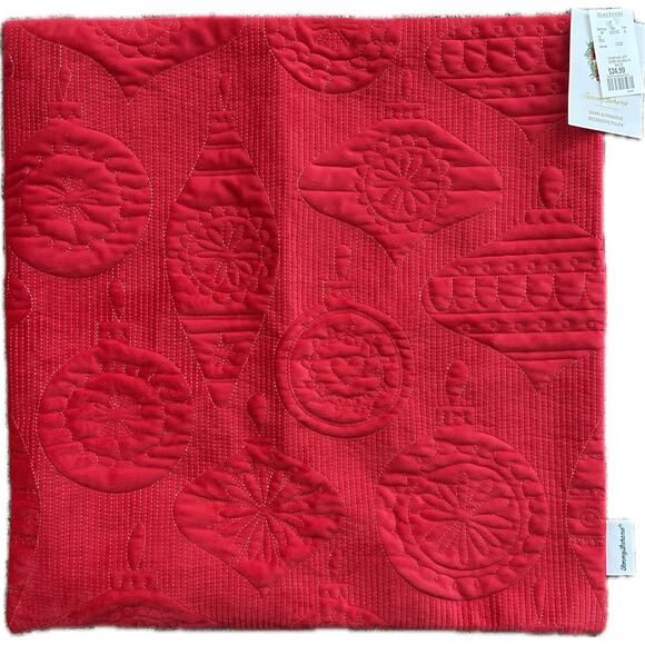 Tommy Bahama Christmas Ornament Red Pillow Sham 20” X 20” - Picture 1 of 3